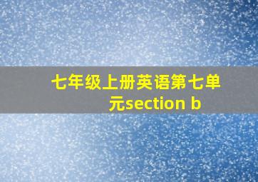 七年级上册英语第七单元section b